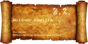 Wolfner Kamilla névjegykártya